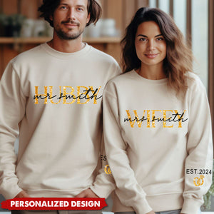 The Love Of Wifey Hubby Couple Personalized Custom Unisex Sweatshirt