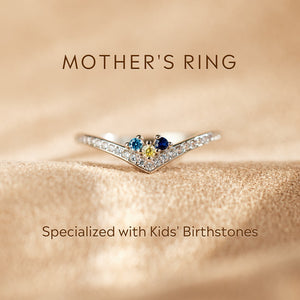 Custom 1-5 Birthstones Grandma Mom Perosnalized Birthstone Ring