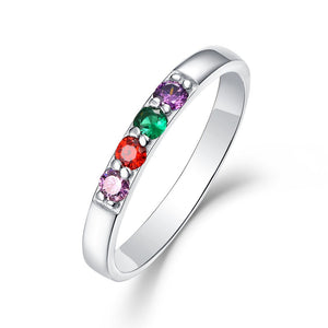 Personalized Family 1-6 Birthstones Ring-Gift For Grandma Mom