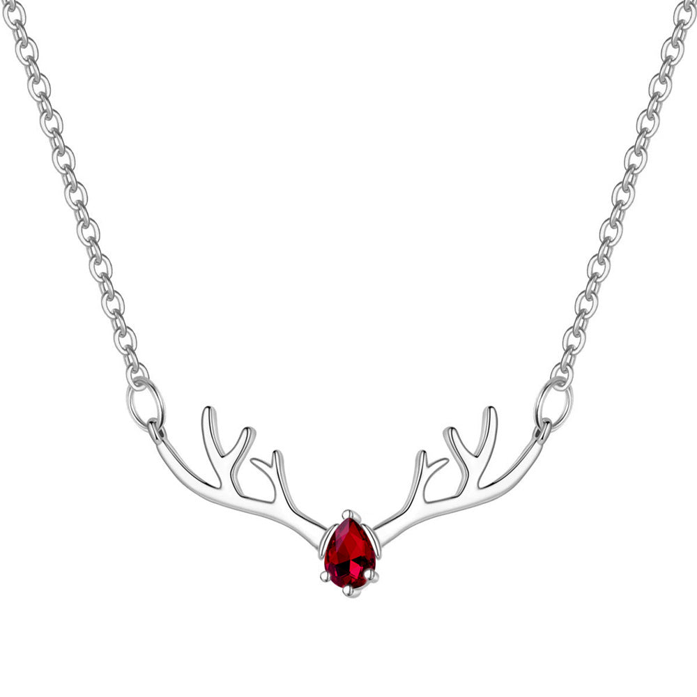 Personalized Memorial Birthstone Deer Urn Necklace - Gift For Christmas