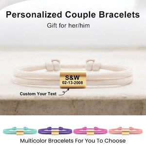 Personalized Custom Text Unisex Bracelet  - Gift For Valentine's Day