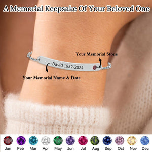 Personalized Birthstone Name&Date Memorial Bracelet