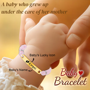 Personalized Baby Name Pearl Bracelet - Gift For Christmas