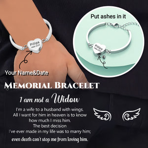 Personalized Custom Name&Date Heart Urn Memorial Bracelet for Ashes