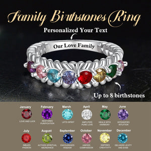 Personalized Grandma Mom Family Birthstone Ring