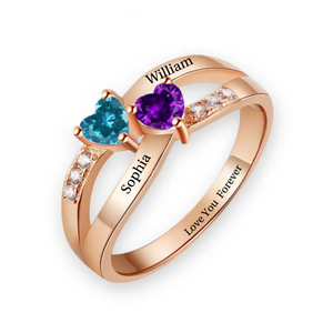 Love You Forever - Personalized Promise Birthstones Ring