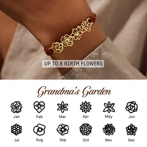 Personalized Grandma Mom 1-8 Family Birthflowers Bracelet