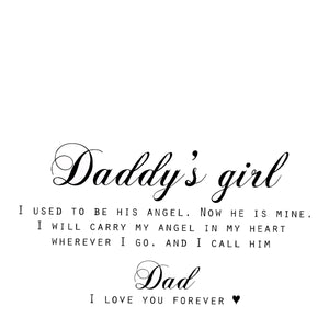 Daddy's Girl, I Used To Be His Angel Now He's Mine Personalized Memorial Necklace - Loss of Father Memorial Gift