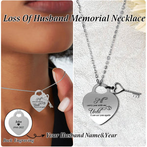 Personalized Memorial Heart Necklace With Heart Key