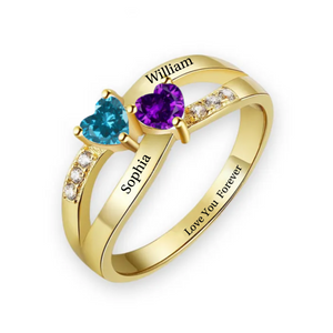 Love You Forever - Personalized Promise Birthstones Ring