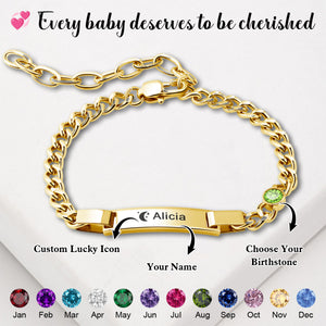 Personalized Custom Name and Birthstone Bracelet - Gift For Christmas