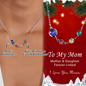 Personalized Grandma Mom 1-6 Family Birthstone Necklace For Christmas