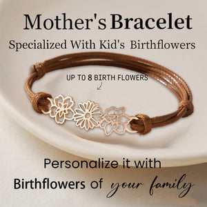 Personalized Grandma Mom 1-8 Family Birthflowers Bracelet