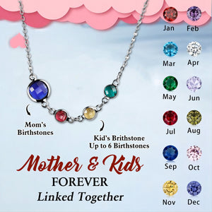 Personalized Grandma Mom 1-6 Family Birthstone Necklace For Christmas