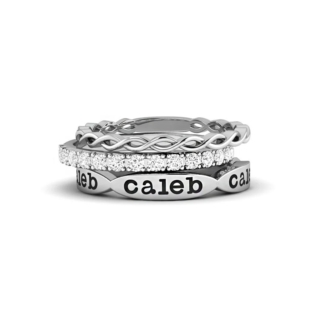 Personalized Grandma Mom  Stacking Name Rings