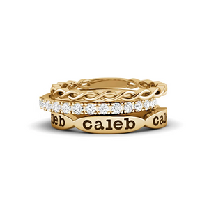 Personalized Grandma Mom  Stacking Name Rings