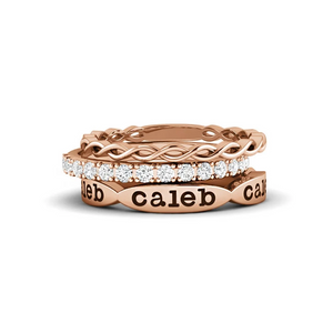 Personalized Grandma Mom  Stacking Name Rings