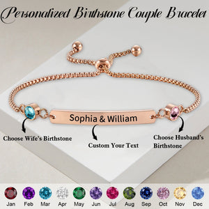 Love You Forever - Personalized Couple Birthstones Bracelet