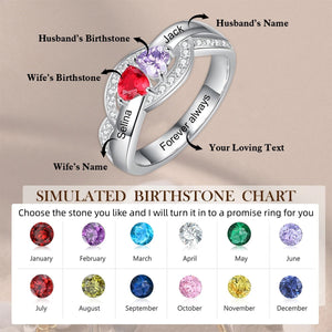 Love You Forever - Personalized Promise Birthstones Ring