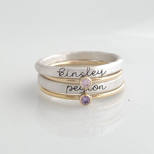 Personalized Stacking Name Rings For Couple