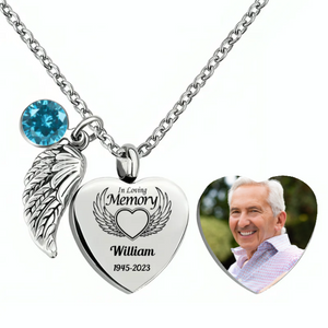 I'll Carry You With Me Personalized Memorial Heart Necklace with Birthstone