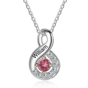 Personalized Birthstone Name Infinity Memorial Necklace