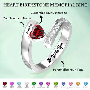 Personalized I'm A Wife To A Husband Birthstone Ring