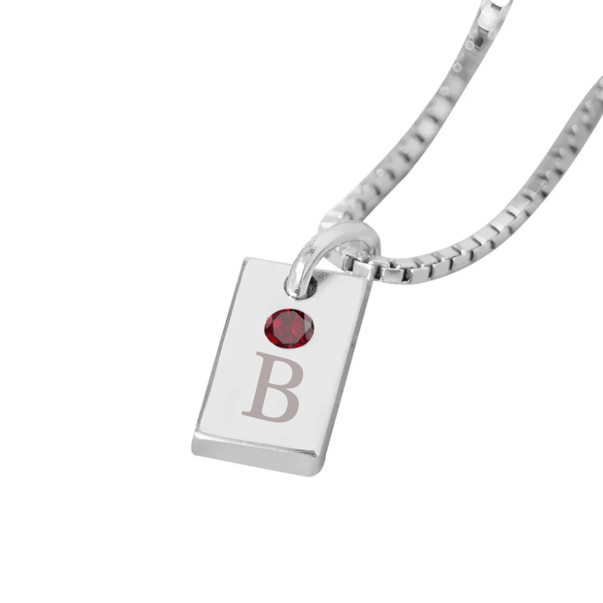 Personalized Birthstone Initial Tag Necklace , Loss of Dad Gift for Daughter