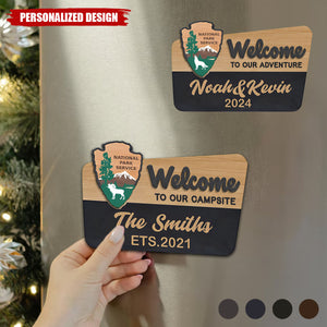 Welcome To Our Adventure-Personalized Wood Fridge Magnet-Gift For Travel Lovers