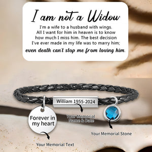 Personalized Memorial Birthstone Leather Bracelet