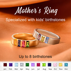 Personalized Birthstone Family Elegant Ring - Gift For Grandma/Mom