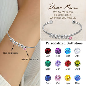 Personalized 1-8 Kids' Names Grandma/Mom Birthstone Family Bracelet