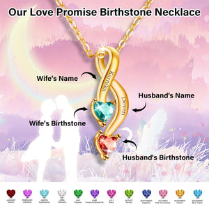 Personalized Love Promise Birthstones Necklace