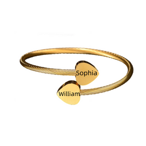 Custom Name Cuff Personalized Couples Bangle Bracelet - Gift For Christmas