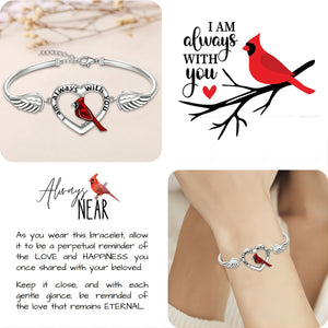 I Am Always With You - Memorial Cardinal Angel Wing Bracelet