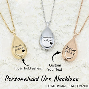 Personalized Drop-Shaped Memorial Urn Necklace - Gift For Lover