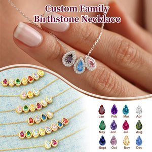 Personalized Grandma Mom Family Birthstone Necklace