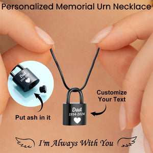 Personalized Memorial For Human and Pet Padlock Urn Necklace - Gift For Christmas