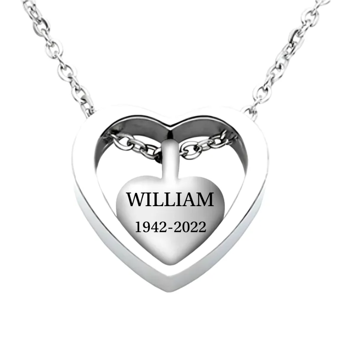 Personalized Cremation Ashes Heart Urn Necklace
