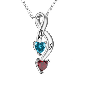 Personalized Love Promise Birthstones Necklace