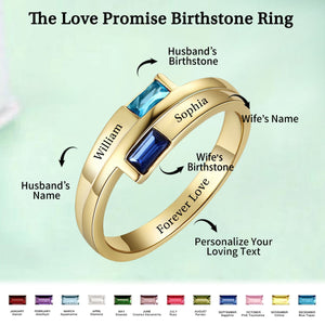 Personalized Love Promise Birthstone Name Ring