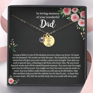 Personalized Memorial Birthstone Necklace, Loss of Dad Gift For Daughter