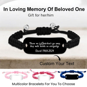 Personalized Engraved Memorial Text Personalized Rope Bracelet