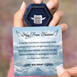 Personalized Hug From Heaven Memorial Ring