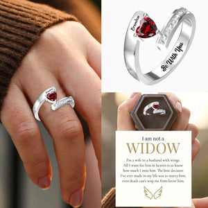 Personalized I'm A Wife To A Husband Birthstone Ring