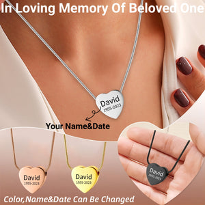 Personalized Memorial Custom Name&Date Heart Urn Necklace