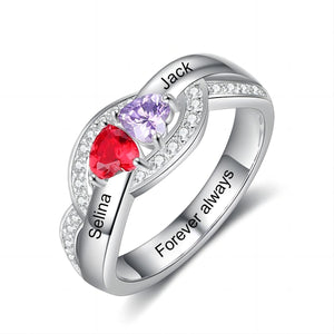 Love You Forever - Personalized Promise Birthstones Ring