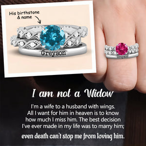 Personalized Birthstone Engraved Name Stackable Memorial Ring