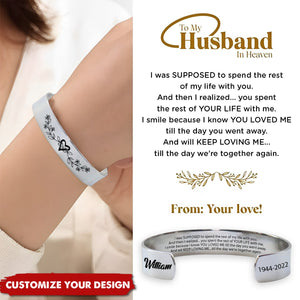 To My Husband In Heaven Memorial Personalized Bracelet