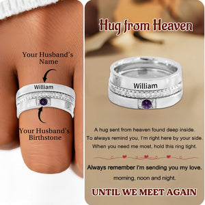 Personalized Name Birthstone Stackable Memorial Ring